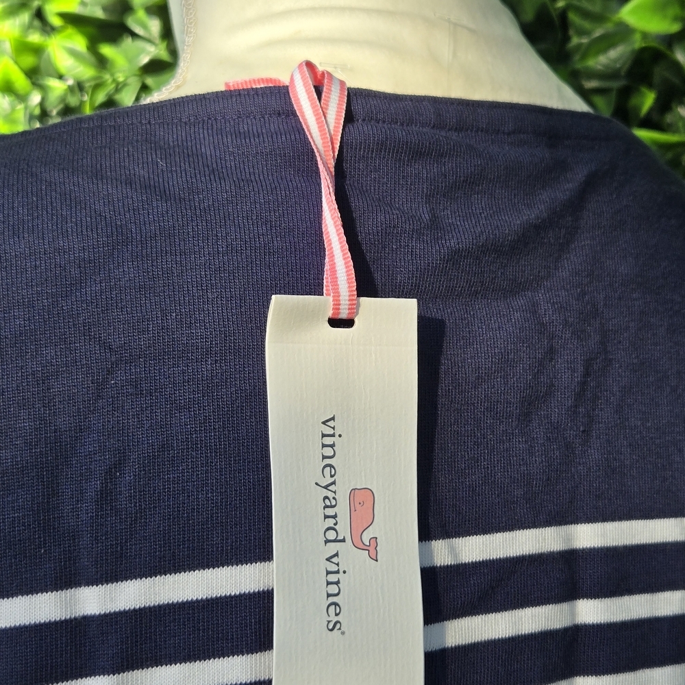 Vineyard Vines Navy and White Striped Shirt 270 - Picture 10 of 12